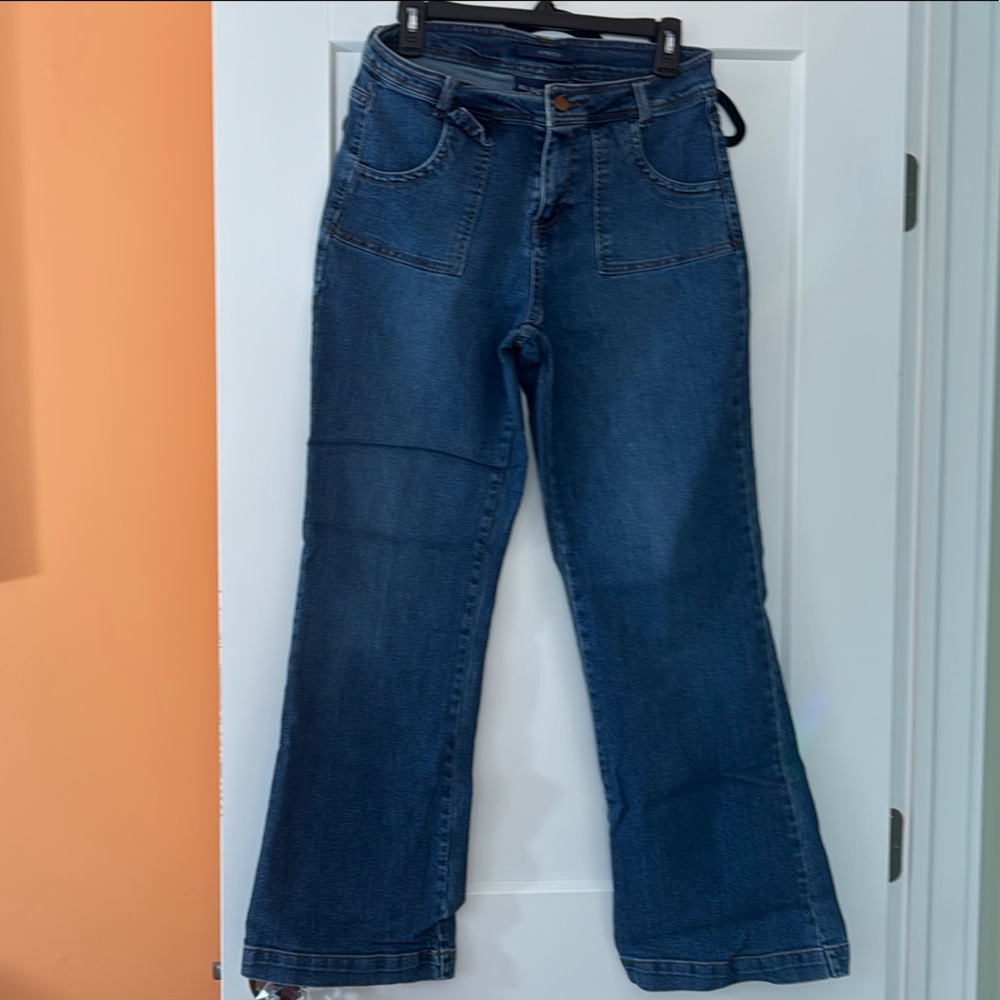 Bill Blass Blue Flare Wide Leg Jeans